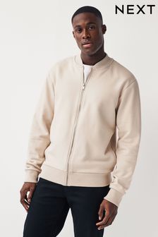 Ecru Jersey Bomber Jacket