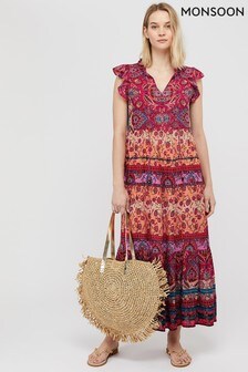 monsoon red maxi dress