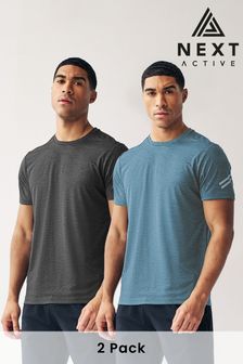 Blue/Slate Active Gym and Training T-Shirts 2 Pack