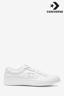 converse white leather trainers