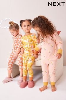 Multi Strawberry 3 Pack Printed Long Sleeve Pyjamas (9mths-10yrs)