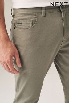 Grey Textured Soft Touch Stretch Denim Jean Style Trousers