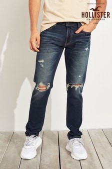 hollister ripped skinny jeans mens