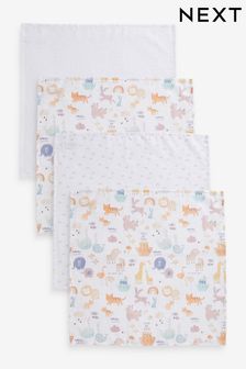 Noah's Ark Baby Muslin Cloths 4 Packs