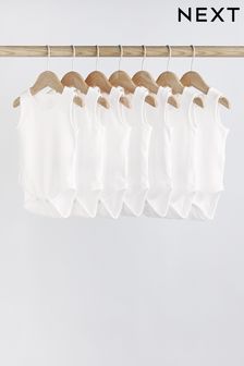 White Baby 7 Pack Vest Bodysuits