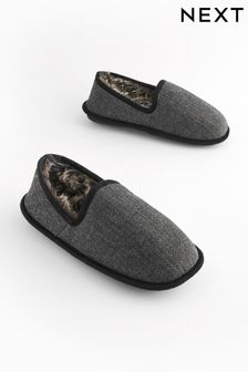 Charcoal Grey Closed Back Slippers