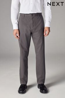 Dark Grey Stretch Chino Trousers