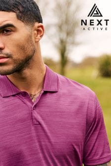 Berry Red Active Mesh Golf Polo Shirt