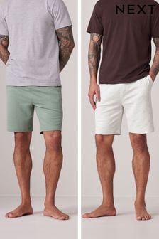 Grey/Sage Green Texture Lightweight Jogger Shorts 2 Pack