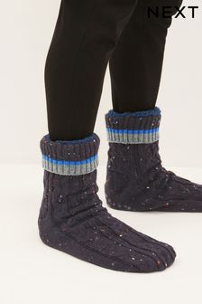 Navy Blue Colour Pop Slippers Socks Boots