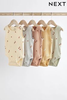 Pastel Fruit Print 5 Pack Baby Bodies