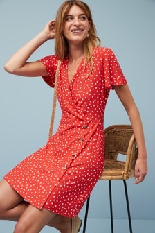 next red polka dot dress off 73