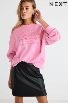 Pink Paris City Graphic Sweatshirt