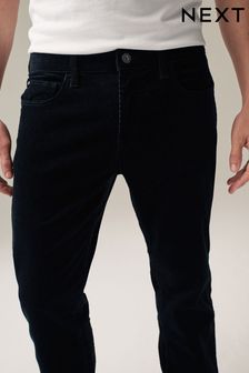 Black Straight Fit Cord Jean Style Trousers