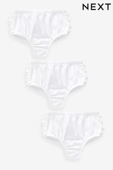 White 3 Pack Baby Knickers (0mths-2yrs)
