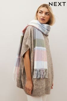 Pink Check Midweight Scarf