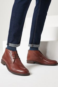 brown leather chukka boots