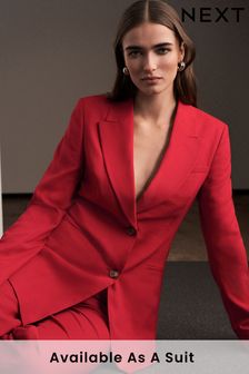 Red Tailored Shaping Single Breasted Blazer