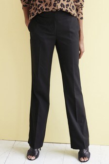 black bootcut work trousers