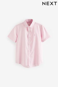 Pink Short Sleeve Cotton Rich Oxford Shirt (3-16yrs)
