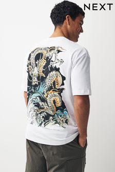 Ecru Kuniyoshi Dragon Artist Licence T-Shirt