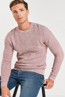 mens pink crew neck jumper