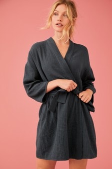 short cotton dressing gowns ladies