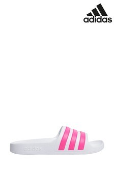 girls pink adidas sliders