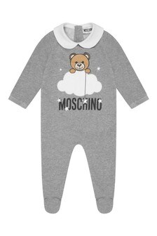 Moschino Kids Moschino Grey Cotton Babygrow & Hat Gift Set