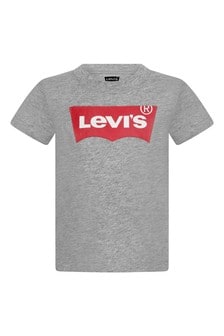 Levis Kidswear Baby Boys Grey Cotton Batwing Logo T-Shirt
