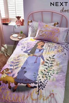 Disney Wish Purple Reversible 100% Cotton Duvet Cover and Pillowcase Set