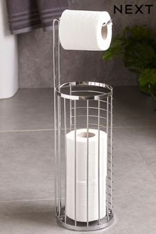Chrome Chrome Wire Toilet Roll Holder and Store