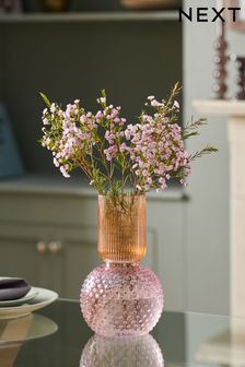 Multi Multi Colourblock Bobble Glass Flower Vase