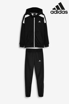 badge of sport 3 stripe hooded tracksuit