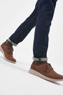 Tan/Brown Waxy Leather Motion Flex Shoes