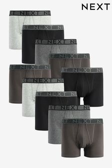 Grey A-Front Boxers 10 Pack