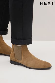 Taupe Suede Chelsea Boots