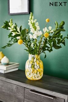 Yellow Yellow Confetti Glass Flower Vase