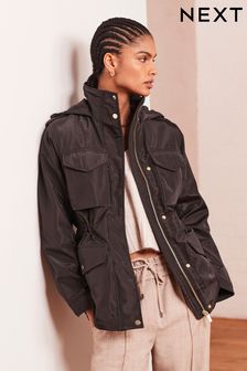 Chocolate Brown Shower Resistant Utility Jacket