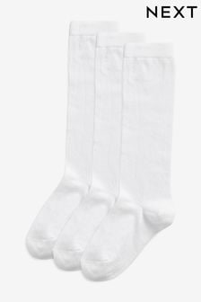 White Heart White Heart 3 Pack Cotton Rich Knee High School Socks