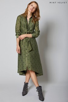 next khaki shirt dress