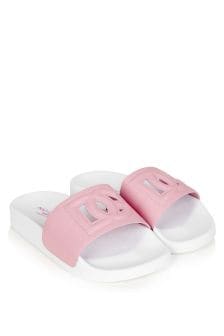 Dolce & Gabbana Kids Girls Pink Leather Sandals