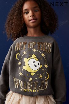 Charcoal Grey Disney Wish Crew Sweatshirt Top (3-16yrs)