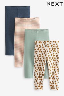 Brown Sunflower Leggings 4 Pack (3mths-7yrs)