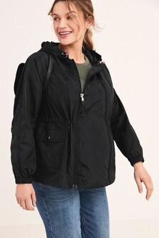 Black Maternity 2-In-1 Shower Resistant Lightweight Packable Jacket