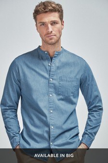 mens denim grandad shirt