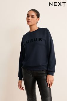 Navy Lueur French Graphic Sweatshirt