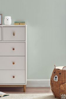 Green Green Calm Stripe Sage Wallpaper