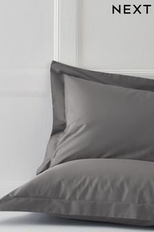 Grey Charcoal Set of 2 Grey Charcoal Cotton Rich Pillowcases