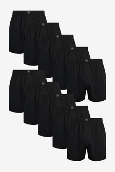 Black Essential Loose Fit Boxers 10 Pack